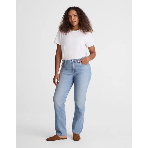 Madewell Denim - Madewell Curvy Dean Easy Straight Jeans Women 32 Blue Denim Faded Horizon NZ115